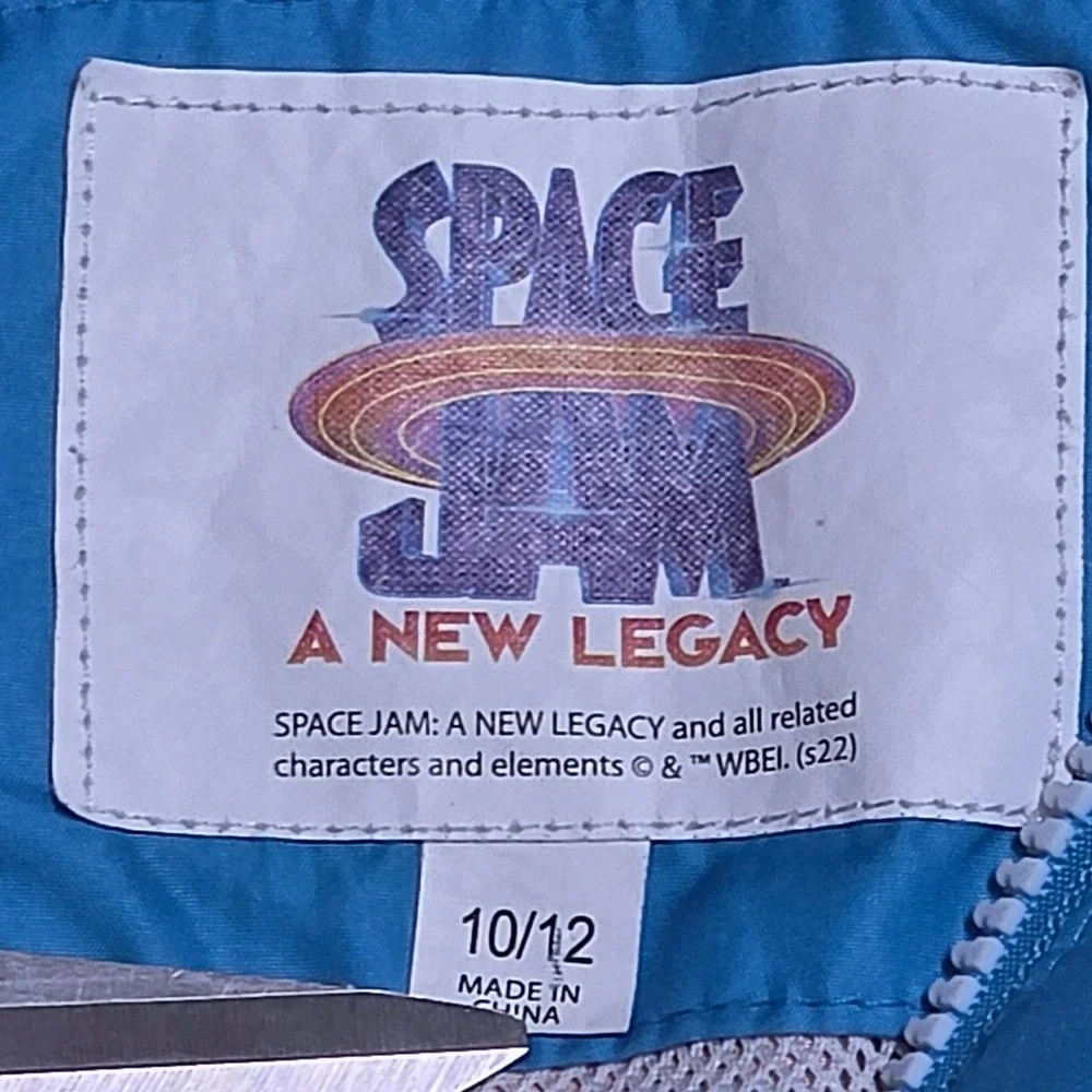 Members Only Space Jam Jacket Boy's Size 10/12 Blue A New Legacy‎ Bugs Bunny